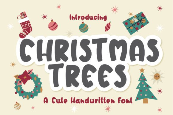 Christmas Trees Font: A Handwritten Display Typeface for Crafters